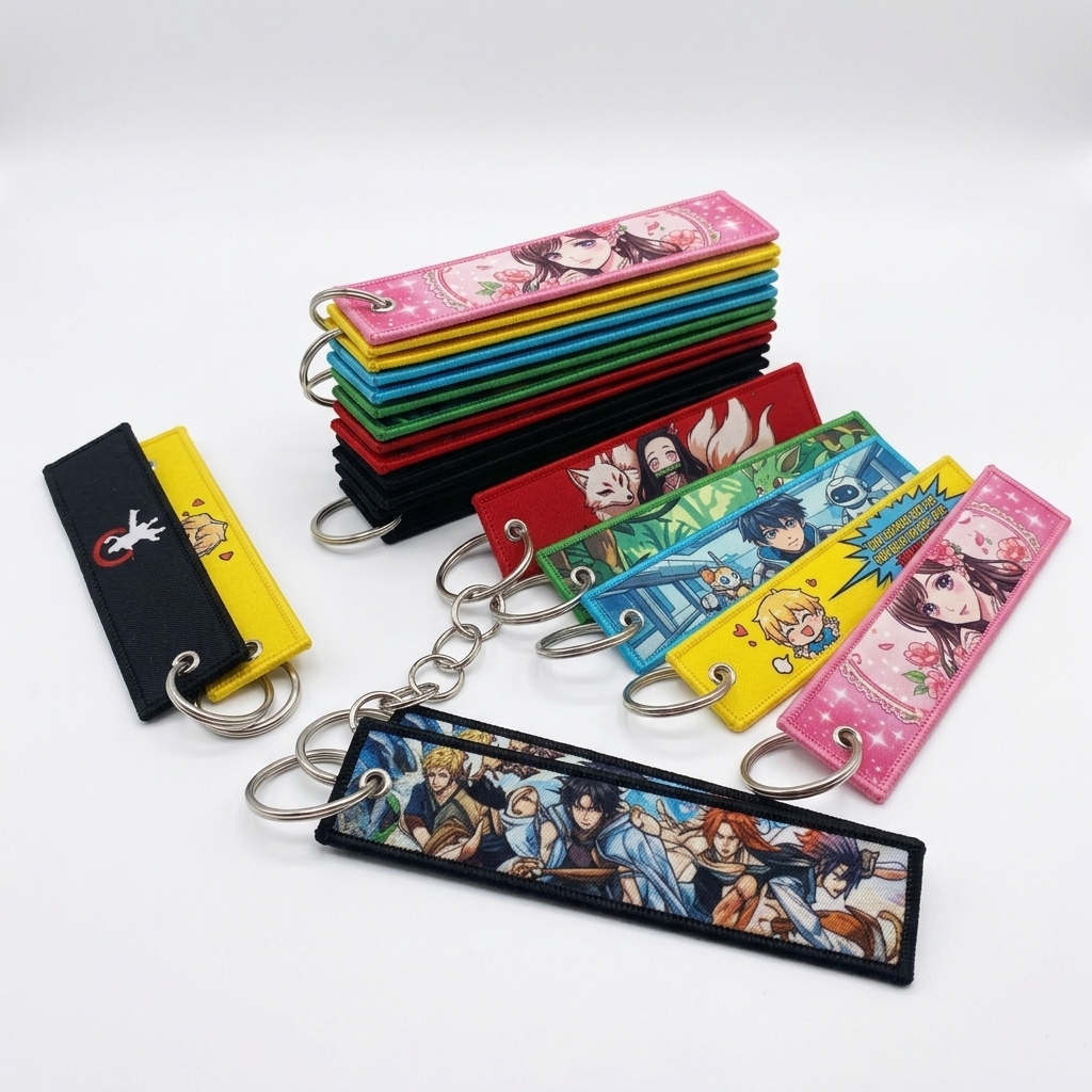 Fabric Key Tag On Anime Theam