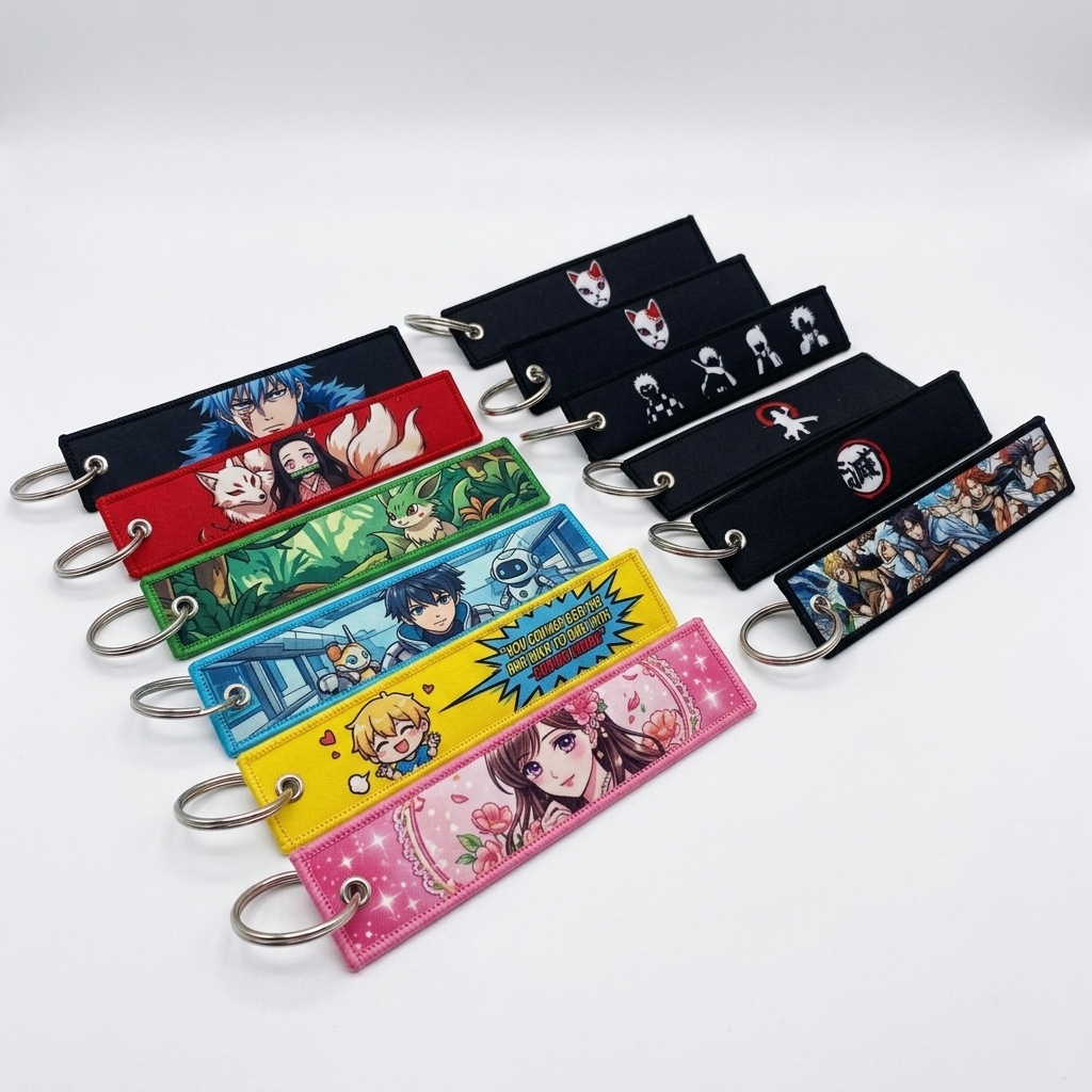Fabric Key Tag On Anime Theam